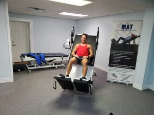man on MAT Table at incline